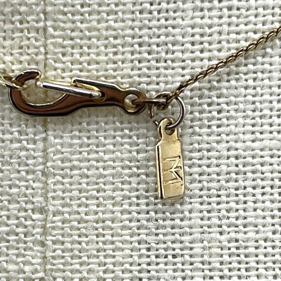 Merlite Gold Tone Necklace Bouquet of Flowers Gemstone Pendant Rope Chain - Picture 5 of 9